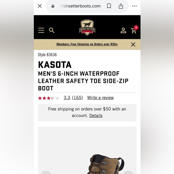 NWOT Irish Setter Kasota work boots, style 83636, men’s size 9 - Picture 10 of 11